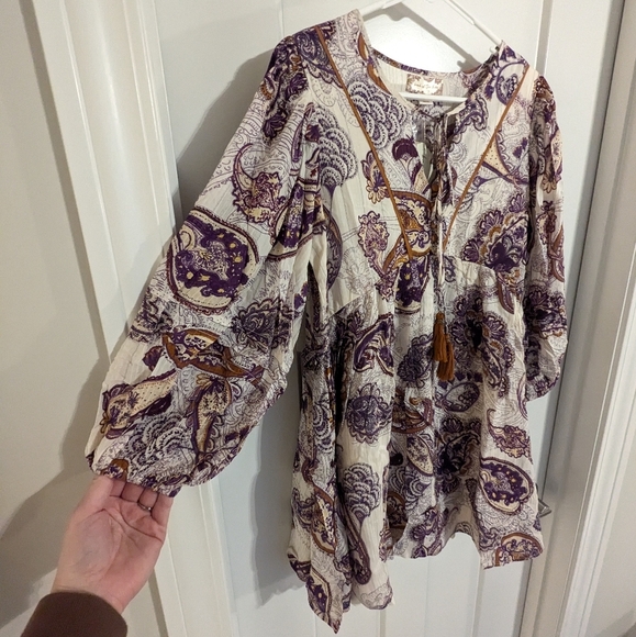 Band of the Free Lyonette Boho Paisley Minidress NWT sz XS - Picture 3 of 6